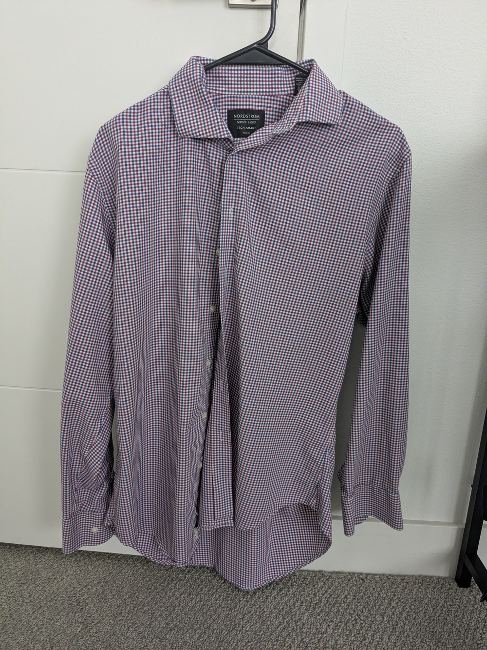 Nordstrom Men’s Red & Blue Micro-Check Dress Shirt